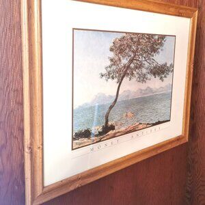 Monet's Leaning Pine Tree Print (Antibes) - Large Framed Reproduction Wall Art